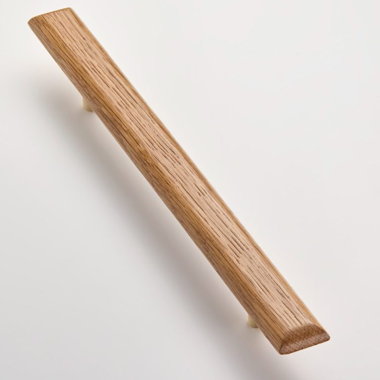 Rounded Oak and Brass Handle